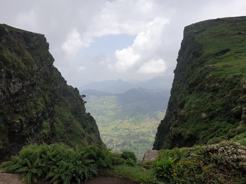 A view of the valley from above.